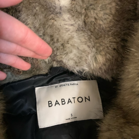 Babaton st moritz parka, short, size small, in black. - Picture 2 of 4